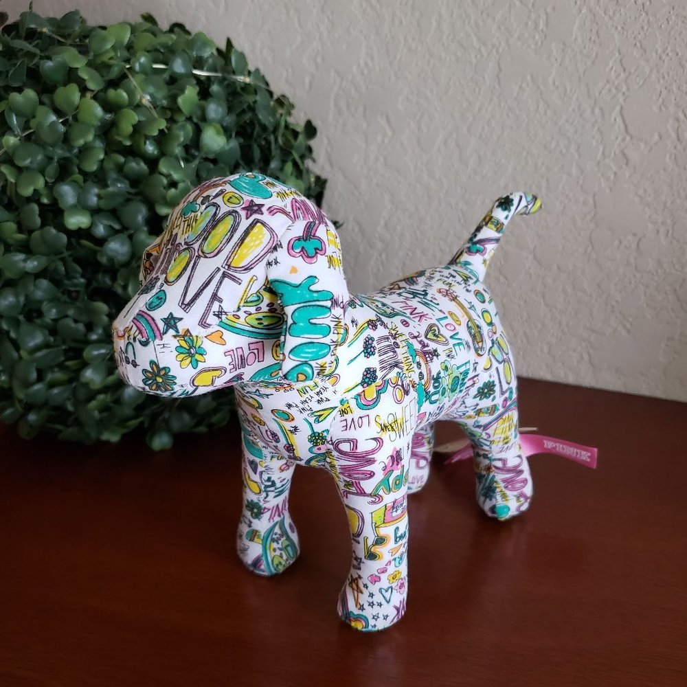 VS Pink Graffiti Print Stuffed Animal Collectible Dog